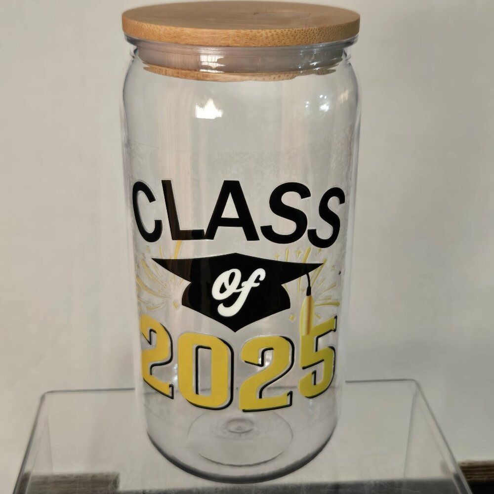 "Class of 2025" Bamboo Glass or Bamboo Acrylic Tumbler (Choose-1)